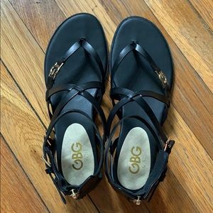 New In Original Box Guess Black Strappy Sandals